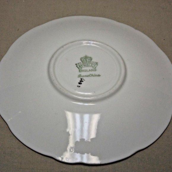 Aynsley Fine Bone China England Blush Floral Footed Tea Cup and Saucer - Picture 7 of 15